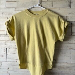 Lululemon small heavyweight cotton tshirt bodysuit finch yellow